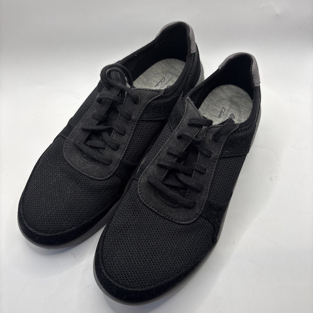 Clark's Cloudsteppers Solevana Lace Sneakers Black Mesh Walking Shoes Sz 6